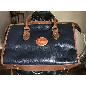 Iconic Vintage Purse Blue/Tan Handbag Bag To Upcycle